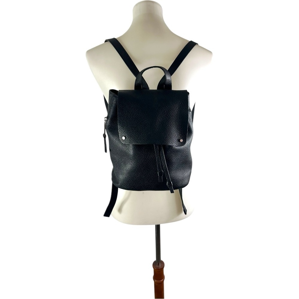 Treasure & Bond Luca Grainy Leather Black Leather Backpack